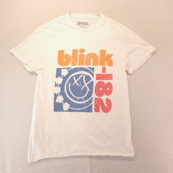 Blink 182 Band Short Sleeve Casual Graphic T-Shirt Adult Mens Size L White - Picture 2 of 9